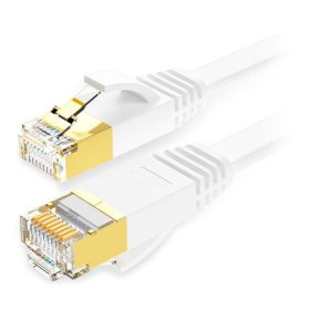 Xclio 10M FLAT RJ45 CAT5e Ethernet Network Shielded Snagless RJ45 Cable - White