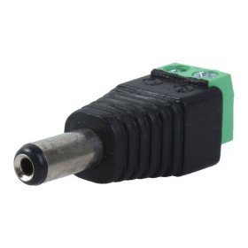Xclio Male 12V DC Adapter, Male Power Plug to Balun Connector CCTV