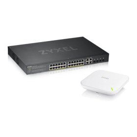 Zyxel 24-Port GS1920-24HPv2 Smart Managed Gigabit PoE Switch w- FREE Zyxel NWA90AX