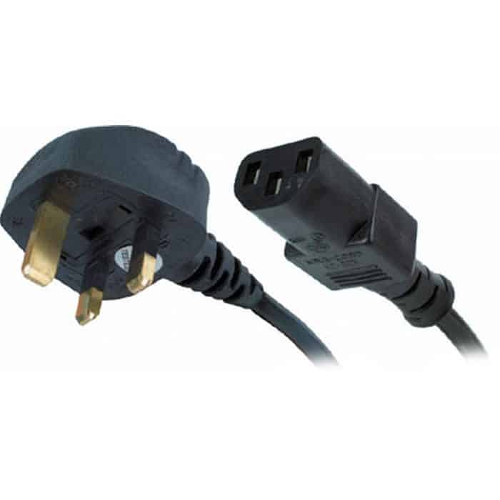 Xclio 5m Mains Kettle Lead UK Plug to C13 Power Cable/Cord - Black