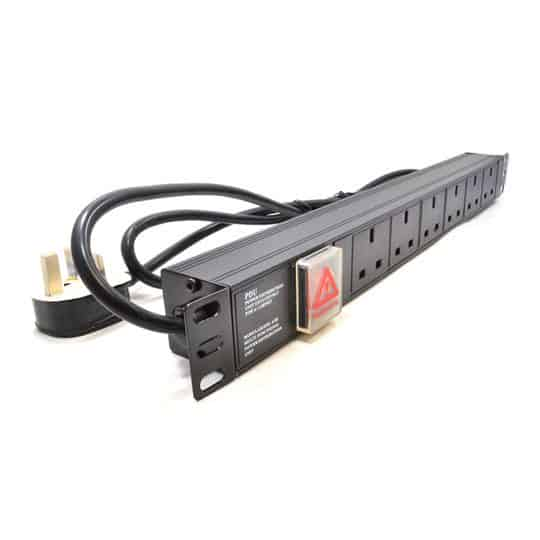 Xclio 6 Socket 19" 1U / Floor Horizontal 13A Switched PDU UK Plug