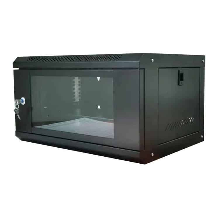 Xclio 6U Wall Mount Rack Cabinet 450mm Deep Black Pre Built