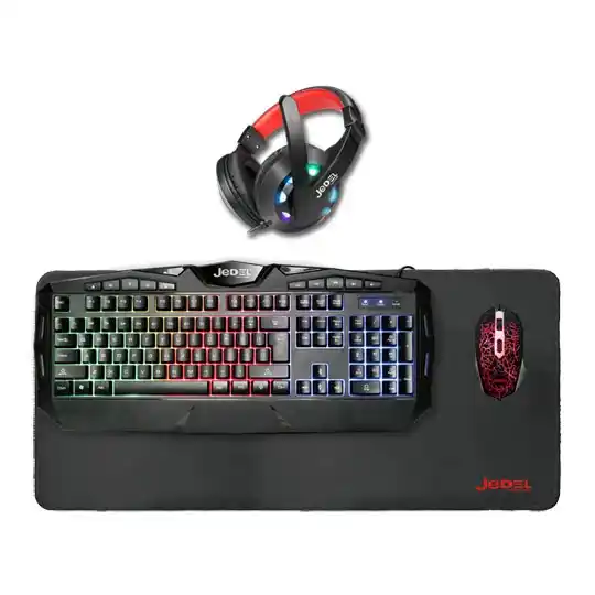 Xclio Knights Templar Elite 4 in 1 RGB Gaming Kit Keyboard, Mouse, Pad & Headset