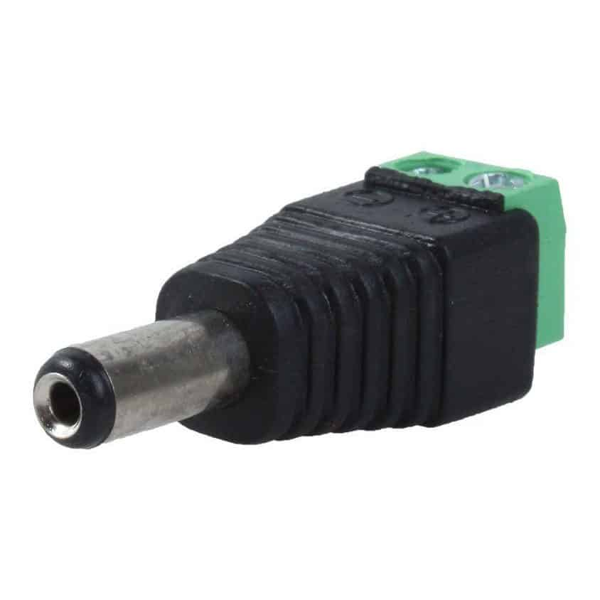 (image for) Xclio Male 12V DC Adapter, Male Power Plug to Balun Connector CCTV