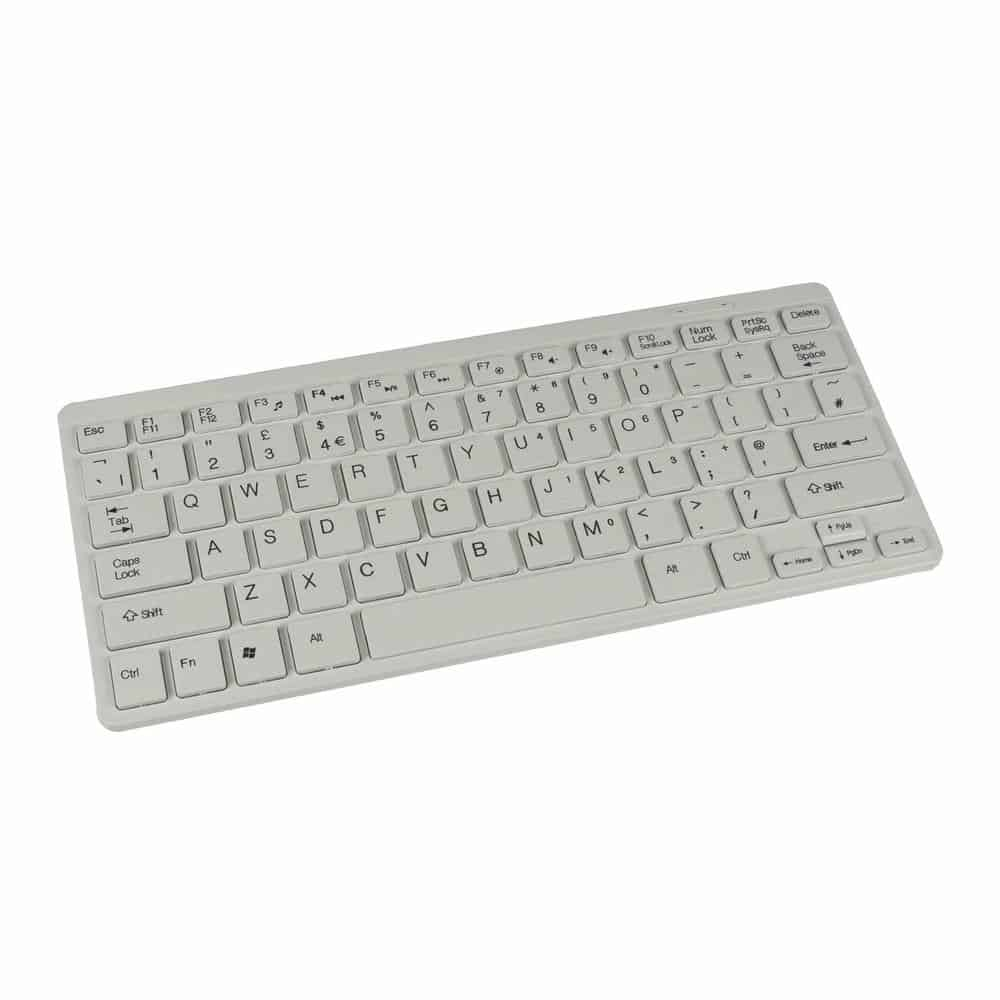 Xclio Mini Compact Spill Resistant 78 Key Multimedia Keyboard White USB