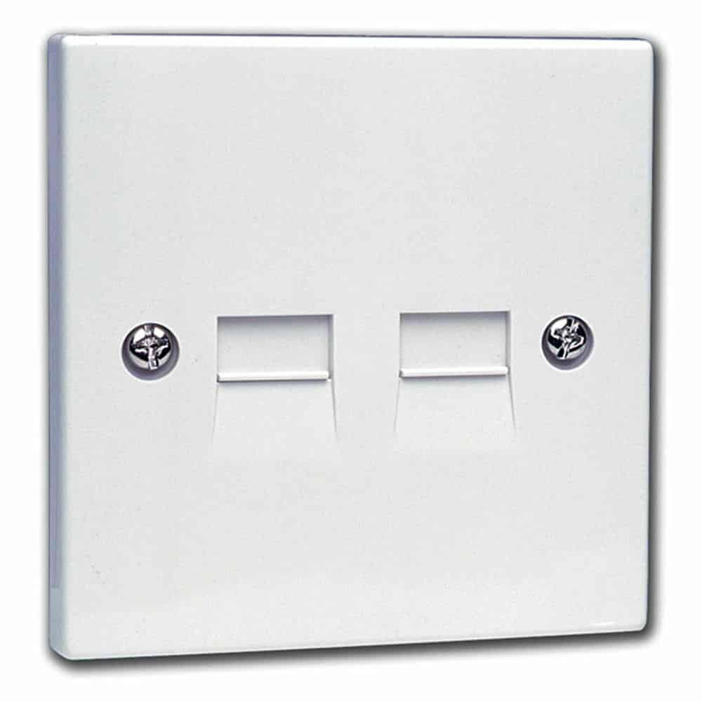 Xclio White Twin Master BT Telephone Socket