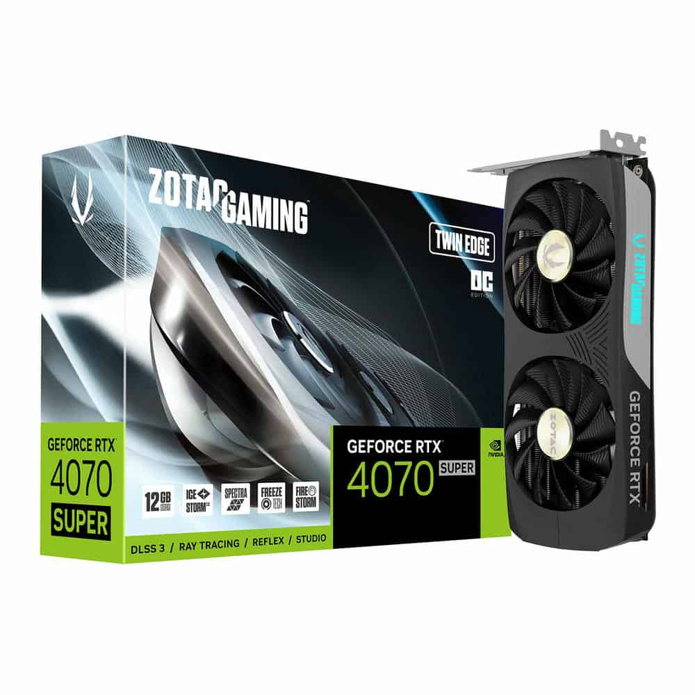 ZOTAC NVIDIA GeForce RTX 4070 SUPER 12GB Twin Edge OC Ada Lovelace Graphics Card