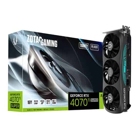 ZOTAC NVIDIA GeForce RTX 4070 Ti SUPER 16GB Trinity Black Edition Ada Lovelace Graphics Card