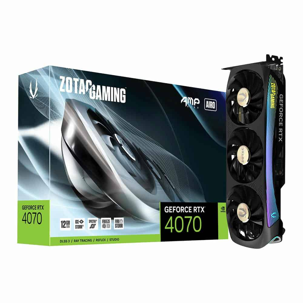 Zotac NVIDIA GeForce RTX 4070 12GB AMP AIRO Ada Lovelace Graphics Card