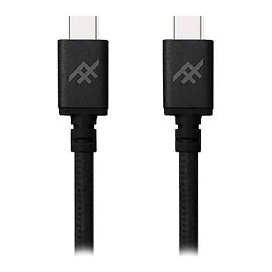 iFrogz UniqueSync Braided USB C to C Charge & Sync Cable Fast 3.0A USB3.1 Black 1m