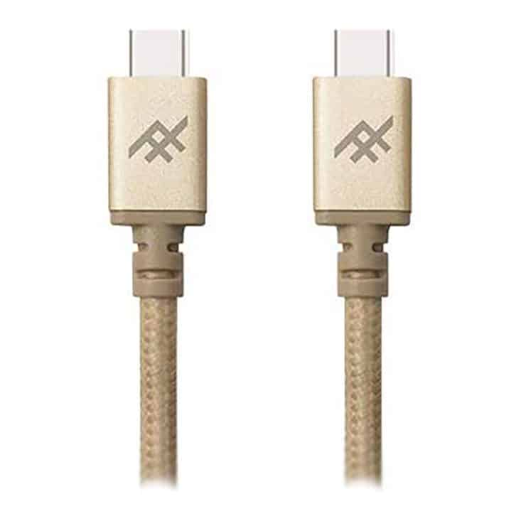 iFrogz UniqueSync Braided USB C to C Charge & Sync Cable Fast 3.0A USB3.1 Gold 1m